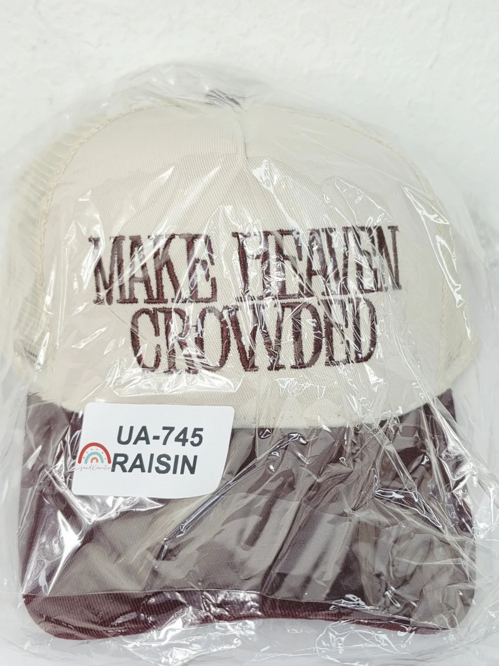 New! Make Heaven Crowded Raisin Mesh Trucker Hat